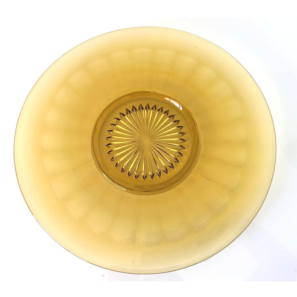 Vintage 12" Depression Glass Serving Plate Old Williamsburg Starburst Yellow